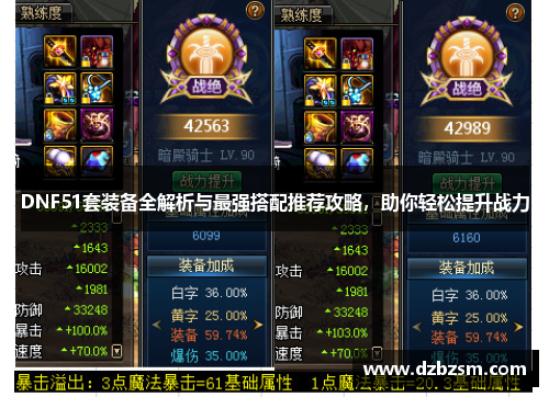 DNF51套装备全解析与最强搭配推荐攻略，助你轻松提升战力